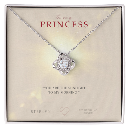 To My Princess-You Are The Sunlight,Love Knot Pendent