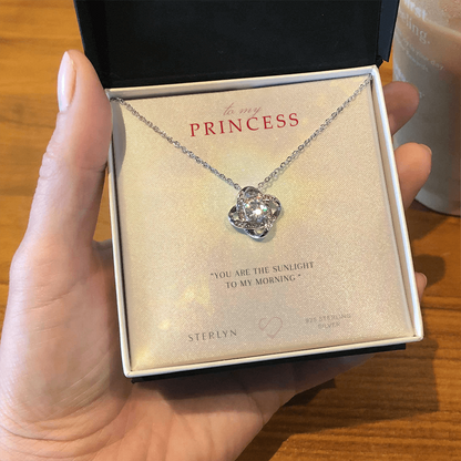 To My Princess-You Are The Sunlight,Love Knot Pendent