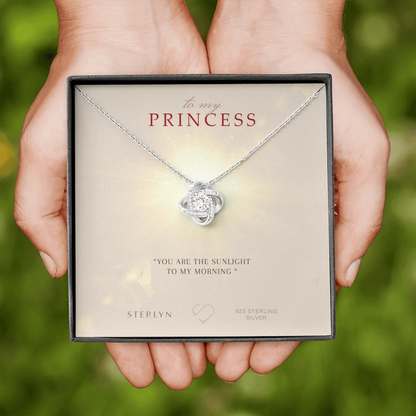 To My Princess-You Are The Sunlight,Love Knot Pendent