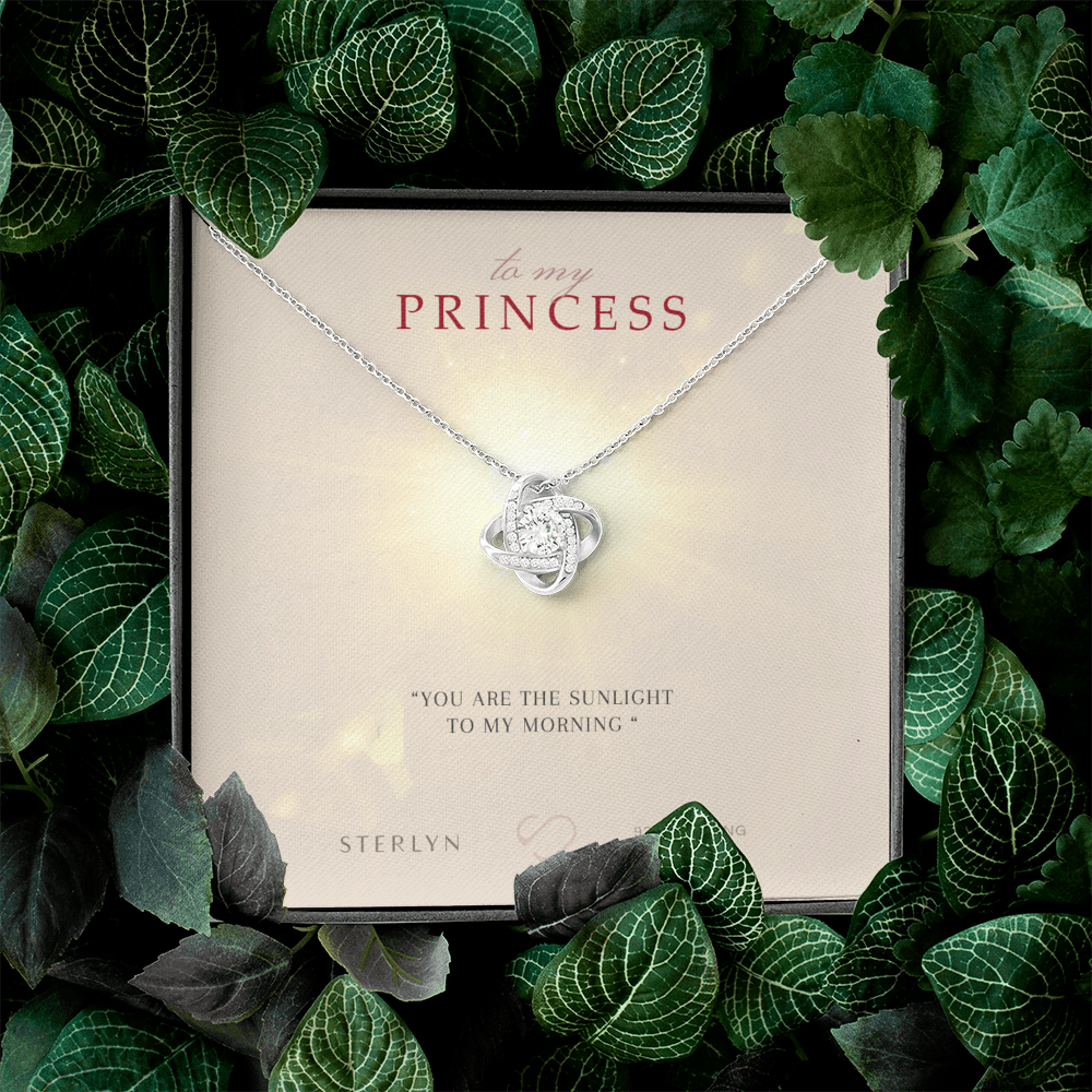 To My Princess-You Are The Sunlight,Love Knot Pendent