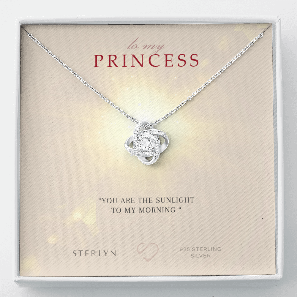 To My Princess-You Are The Sunlight,Love Knot Pendent