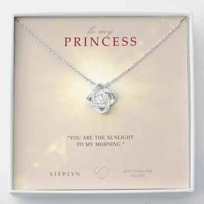 To My Princess-You Are The Sunlight,Love Knot Pendent