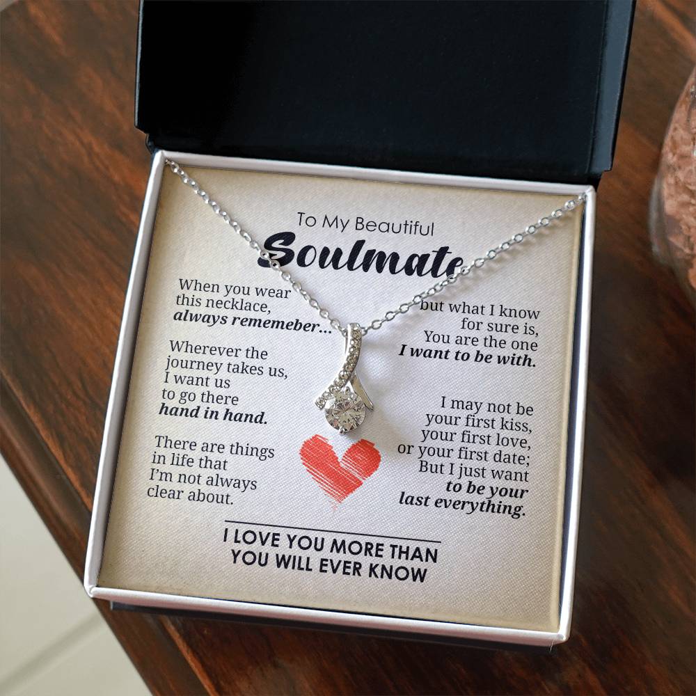 Express your love for her - Words that will melt her heart Message Card with 925 Silver Alluring Beauty Necklace