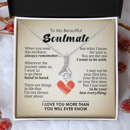 Express your love for her - Words that will melt her heart Message Card with 925 Silver Alluring Beauty Necklace