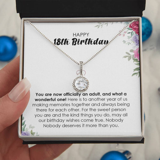 Happy Birthday - 18th Birthday Gift Necklace - 925 Pure Silver Necklace