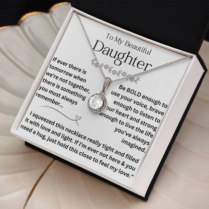 To My Daughter - I Squeezed this Necklace Message Card - 925 Pure Silver Necklace