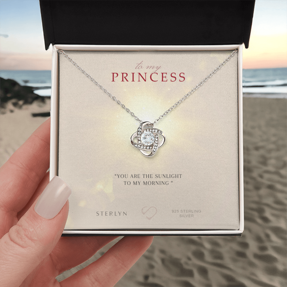 To My Princess-You Are The Sunlight,Love Knot Pendent