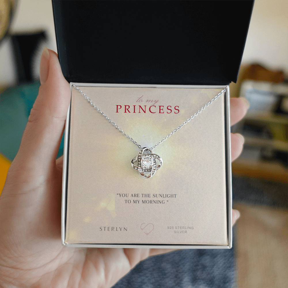 To My Princess-You Are The Sunlight,Love Knot Pendent