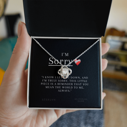 I'm Sorry Gift For Her- I know I let You Down,Iove Knot Pendant