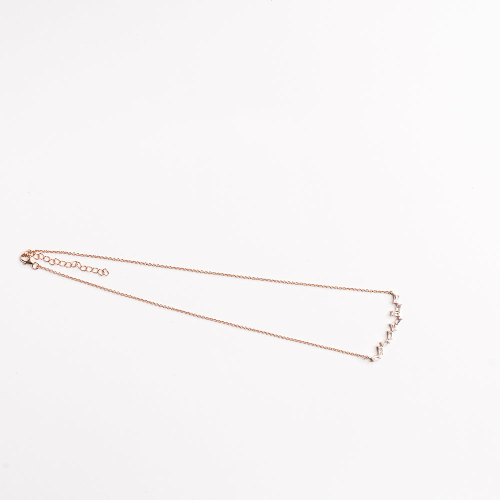 ZIG ZAG BAGUETTE LOVE NECKLACE