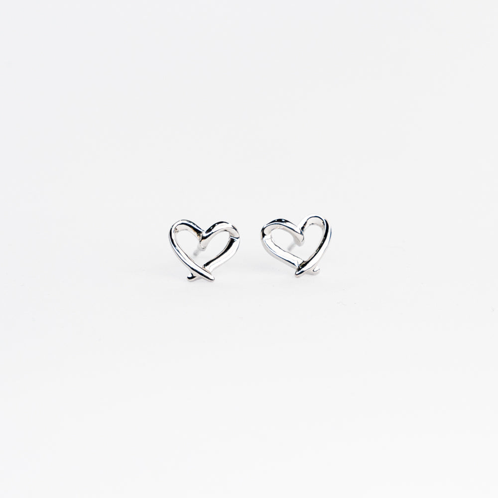 HOLLOW HEART STUDS