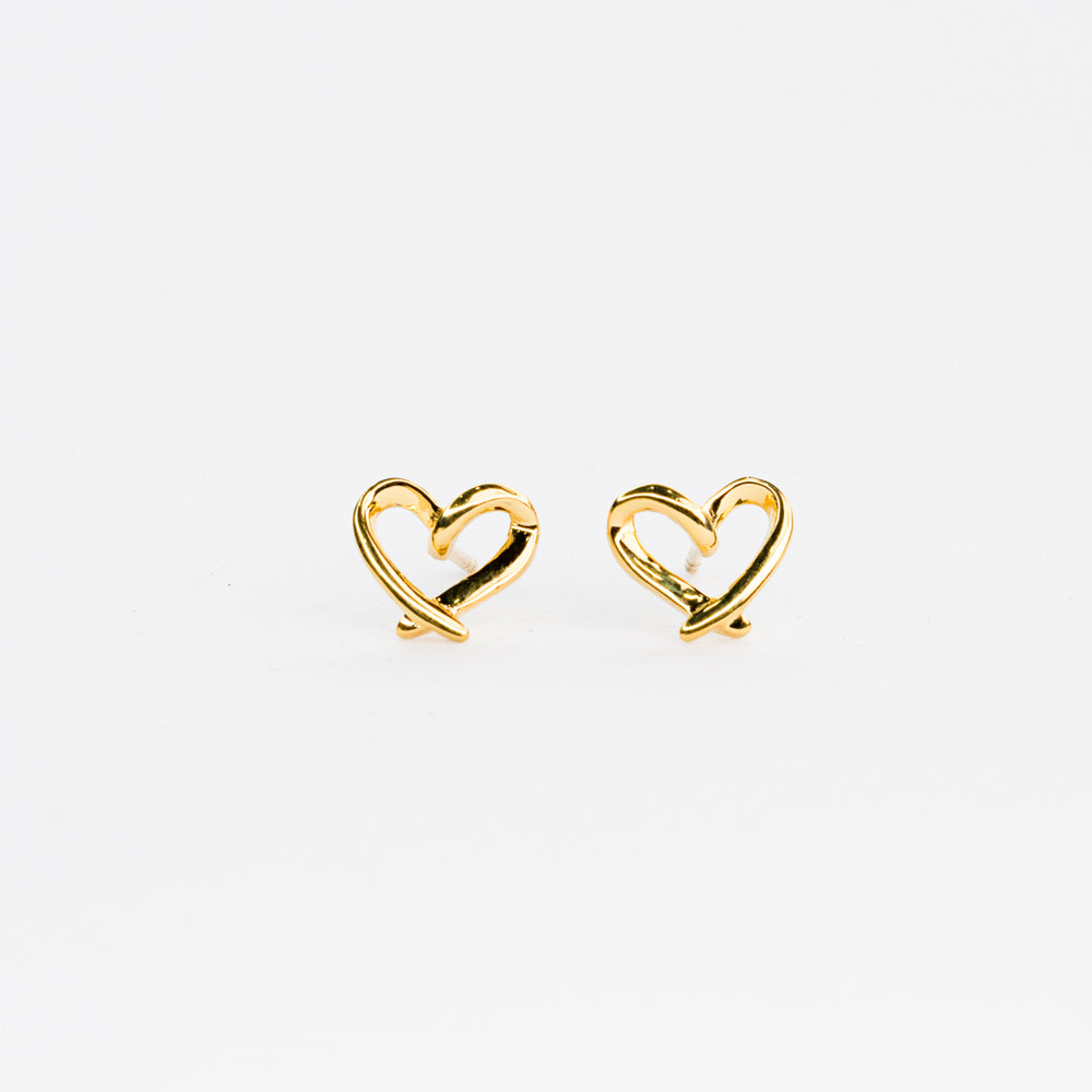 HOLLOW HEART STUDS