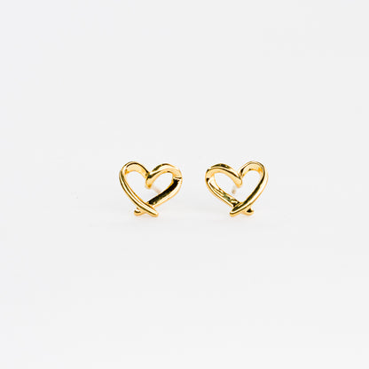 HOLLOW HEART STUDS