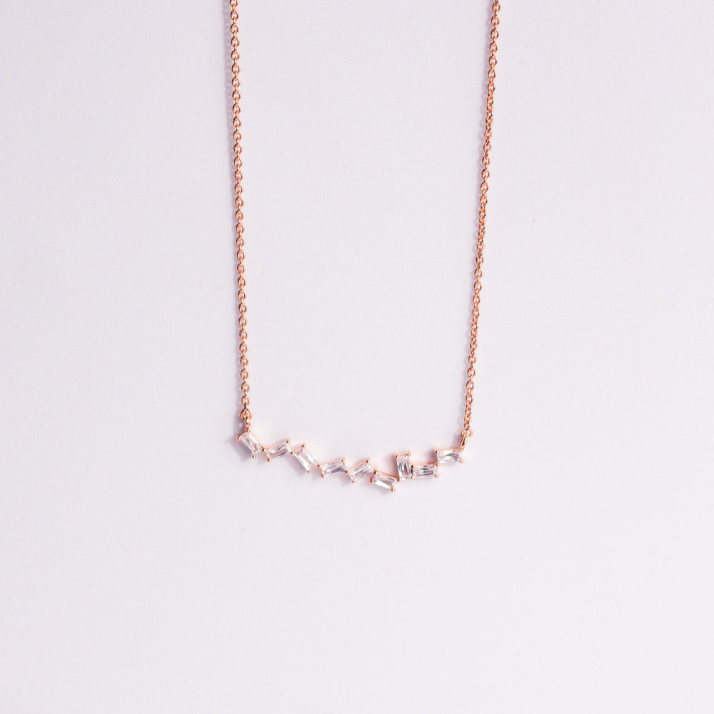 ZIG ZAG BAGUETTE LOVE NECKLACE