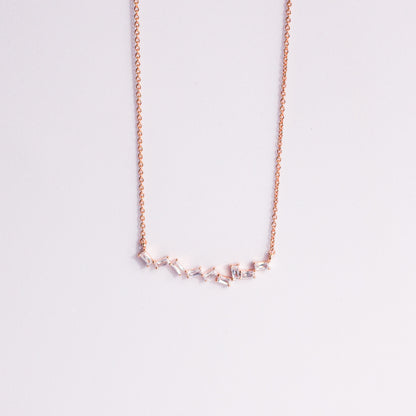 ZIG ZAG BAGUETTE LOVE NECKLACE