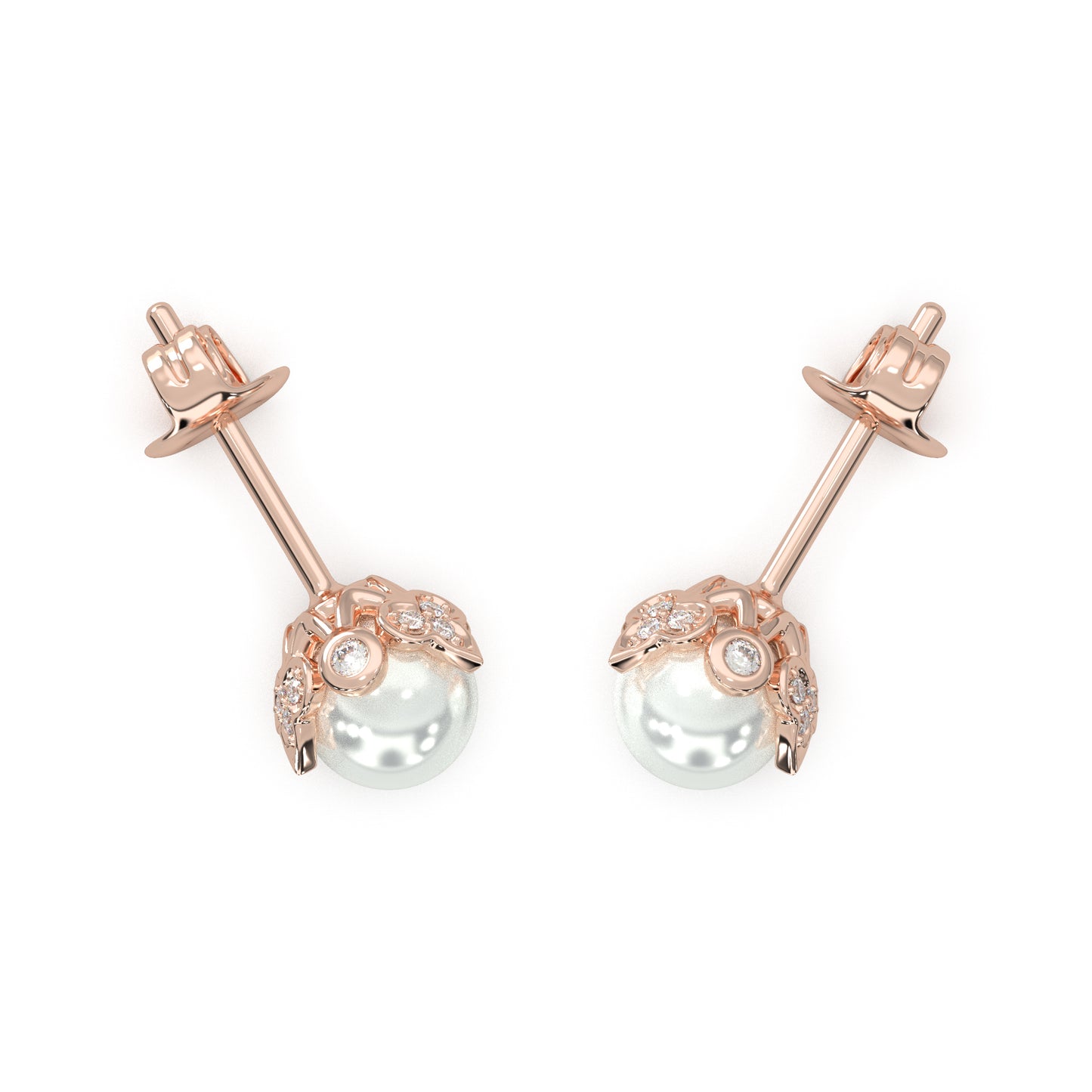 FLORAL PEARL STUDS