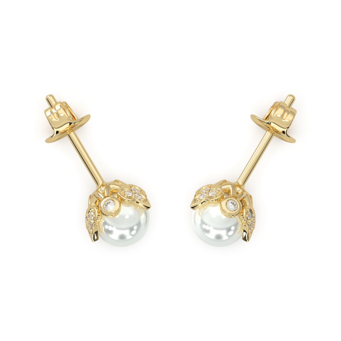 FLORAL PEARL STUDS