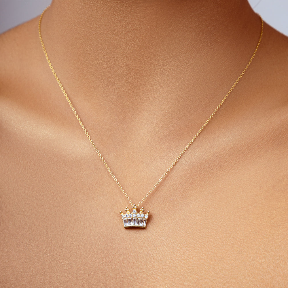 Crown pendant clearance necklace gold