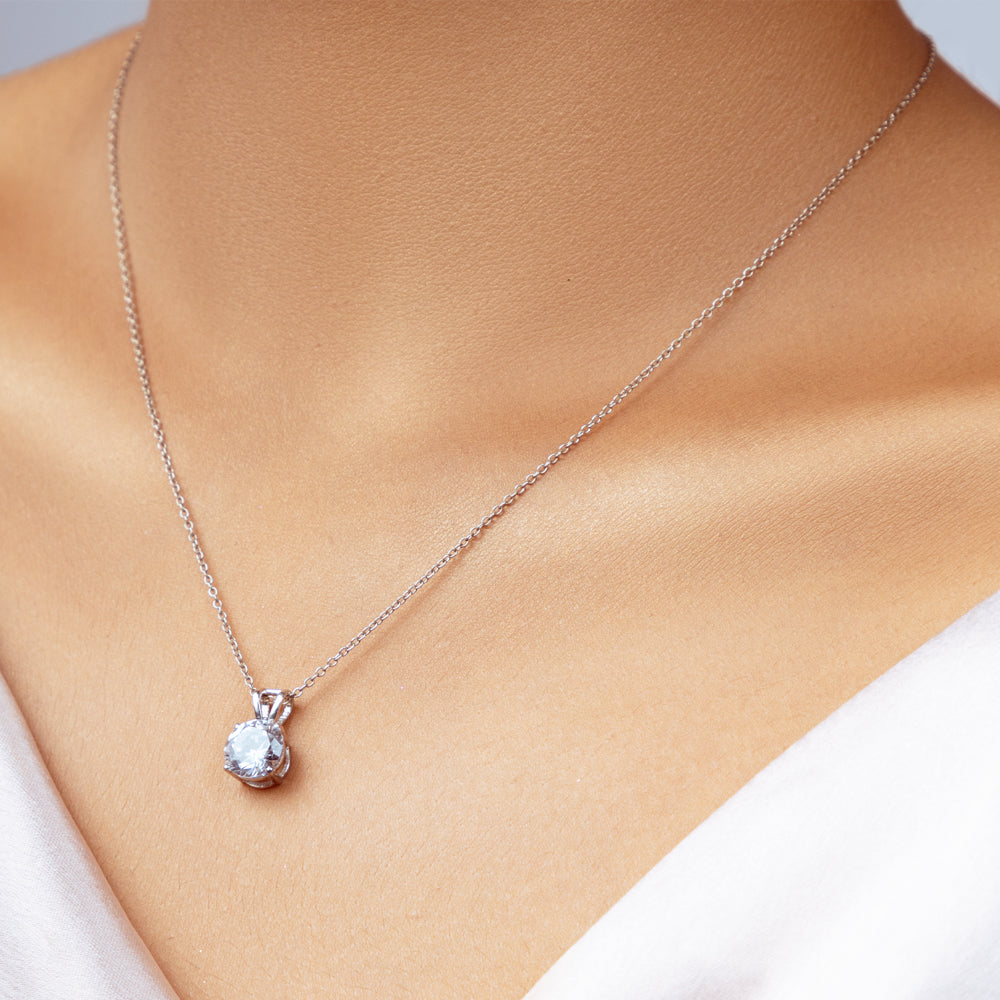 Classic Silver Solitaire Pendant