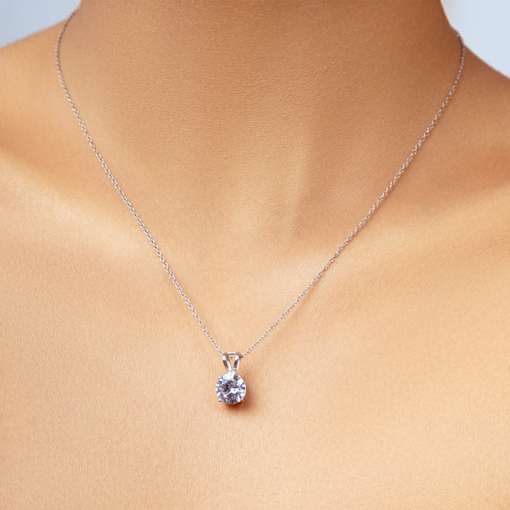 Classic Silver Solitaire Pendant